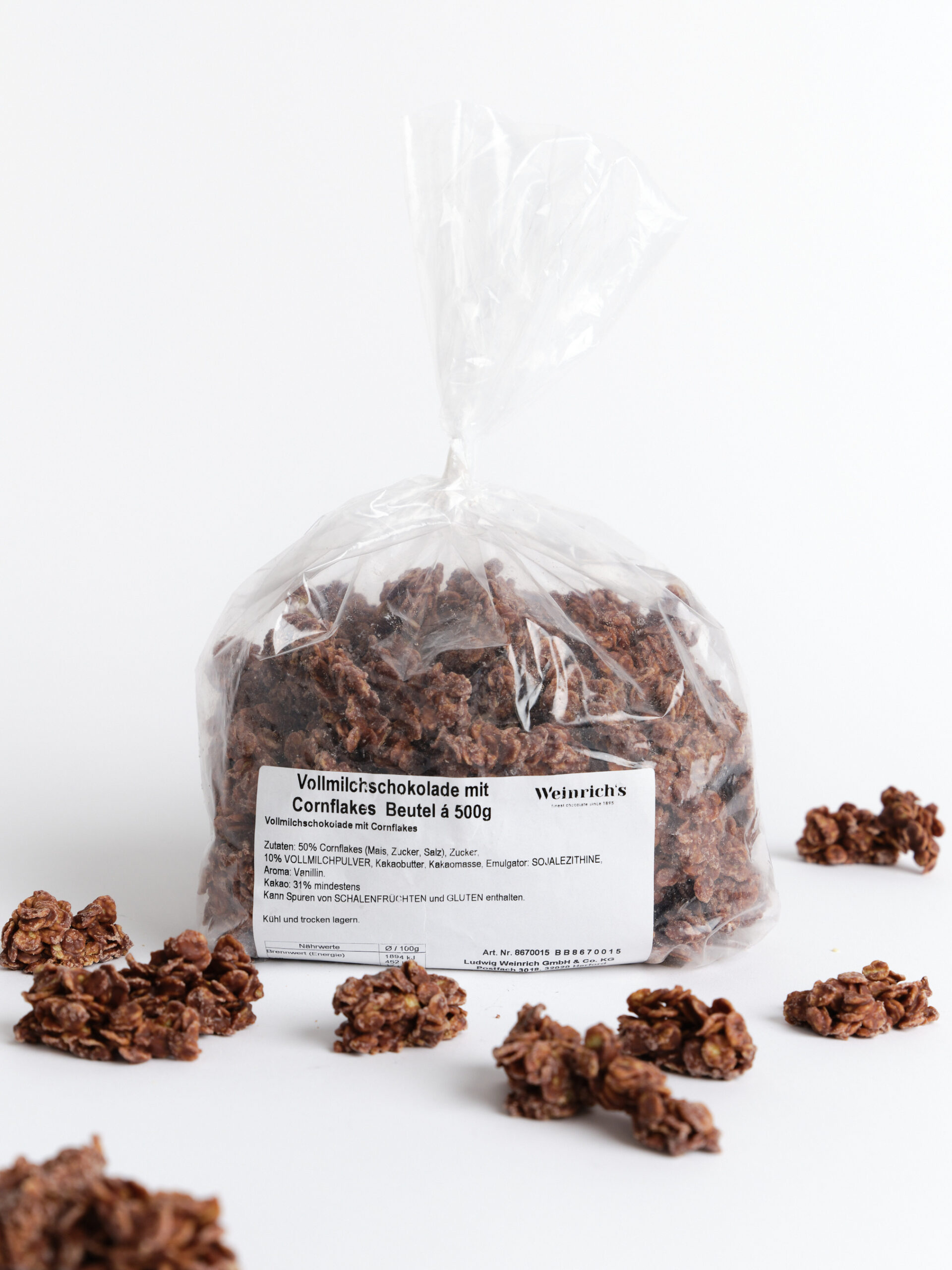 Vollmilchschokolade mit Cornflakes Beutel á 500g